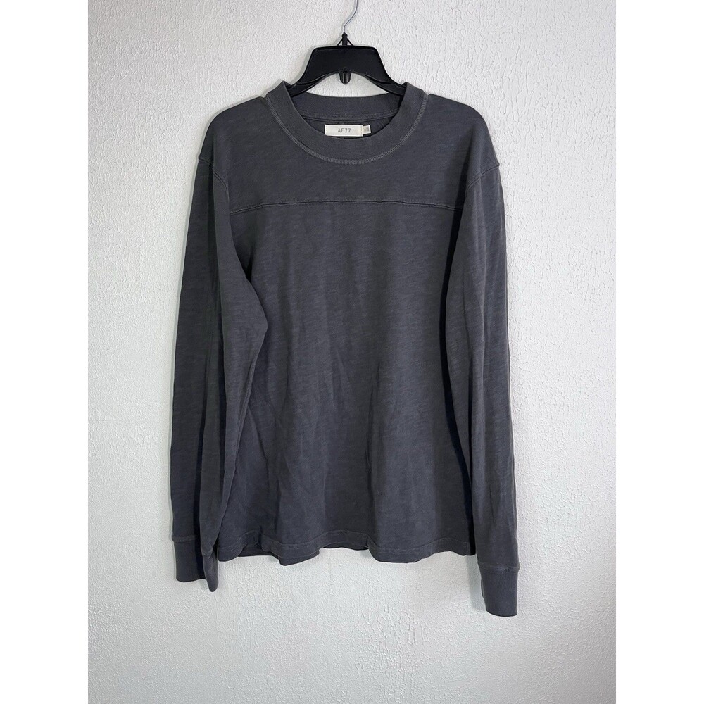 AE77 American Eagle Mens Medium Long Sleeve Crew Neck Shirt Gray  Casual